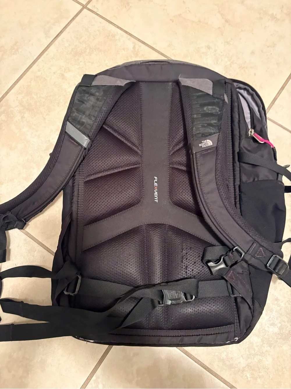 The North Face Grey, Black & Pink Daypack